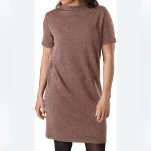 Arcteryx Laina Brown Short Sleeve Mock Neck Dress SIZE XS